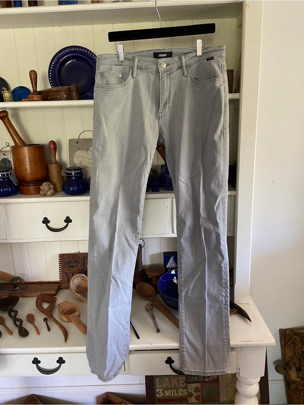 Mavi Men’s Slim Straight Jeans — Light Gray